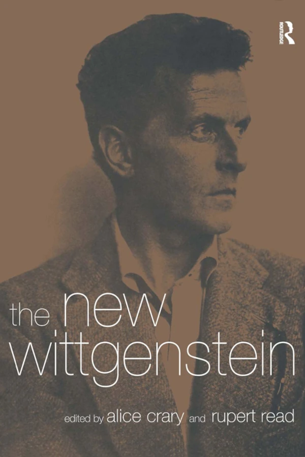 The cover of The New Wittgenstein. It has a portrait image of Wittgenstein looking towards the right. He has short, dark hair and is wearing a jacket and light shirt.